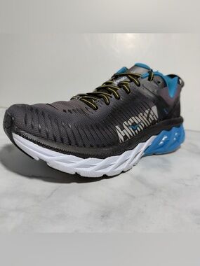 Hoka Arahi 2 Men’s Running Shoes Size 9 Gray Blue Stability J-Frame 1019275